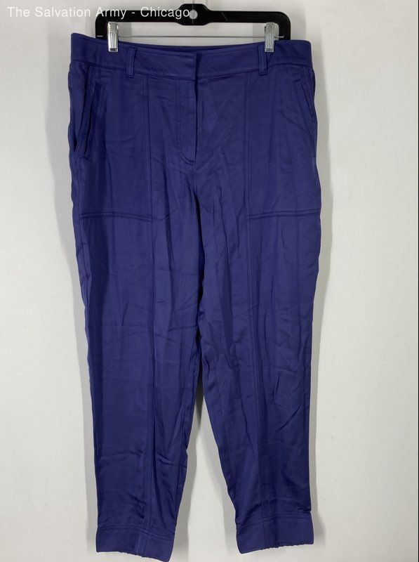 Loft Womens Indigo Flat Front Tapered Leg Formal Dress Pants Size 12