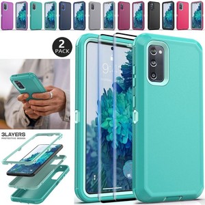 For Samsung Galaxy S20 FE 5G Heavy Duty Hybrid Phone Case Cover / Tempered Glass