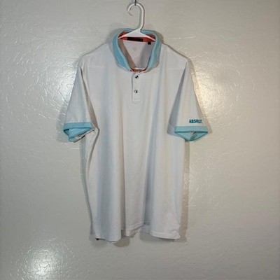 Greyson Polo Shirt Mens XL White Absolut Vodka Golf Pima Cotton Stretch Top