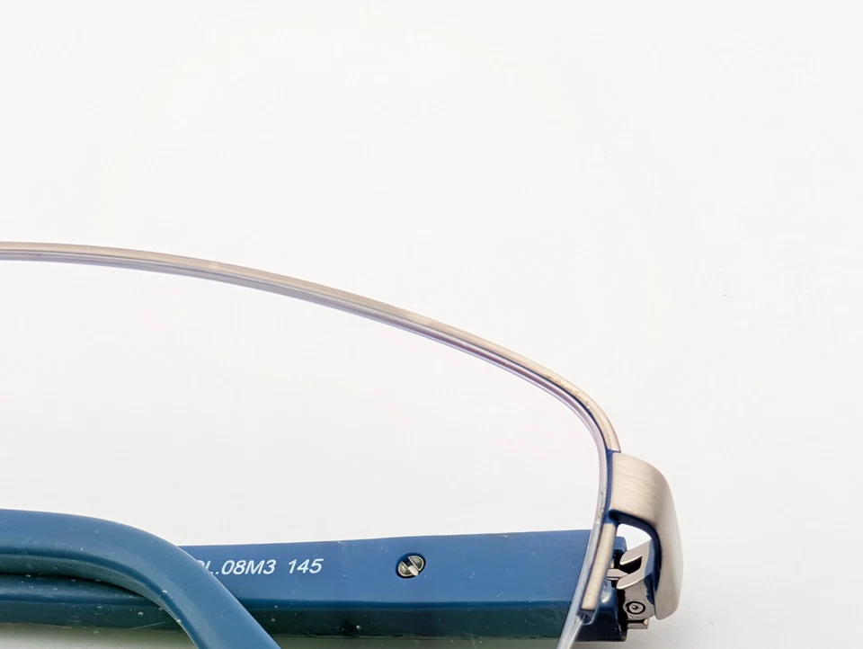 Gafas de policía, solo marcos, VPLF50K 08M3, 57-17-145, metal, plata/azul Foto 3 de 4