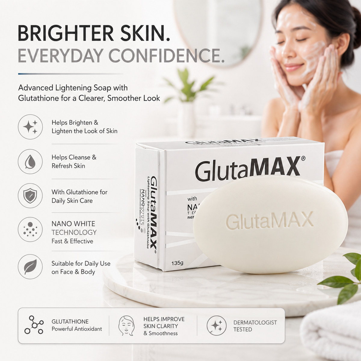 glutamax l-glutathione Softening Soap with Glutathione for All Skin Types 135g body use Cathy Doll L-Glutathione Magic Menaquinone Dosage:2mg