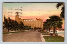 St Petersburg FL-Florida Vinoy Park Hotel From Bay Shore Vintage c1930 Postcard
