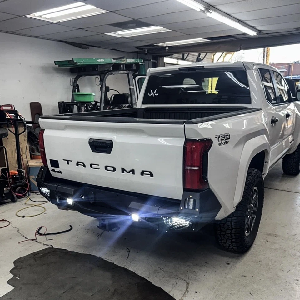 Vijay Fit 2024-2026 Toyota Tacoma Rear Bumper with LED Lights and D-Rings New - Image 3 of 4