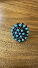 Vintage Zuni Cluster Turquoise & Silver Ring Size 6.5