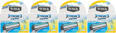 Schick Xtreme3 SubZero Cartridges 4 Pack 4 Count Razor Refills