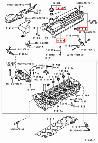 Genuine Lexus IS200 GXE10 1G 2.0 Petrol Valve Rocker Cover Gasket Seal Kit - Picture 9 of 15