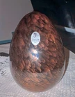 Fenton Dave Fetty Black Egg Paperweight 6” Tall Black And Gold