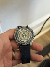 MIDO Ocean Star Decompression Worldtimer Blue Dial Men's Watch 