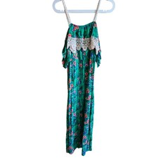 Maxi Off Shoulder Sleeve /Strap Hawaiian Print Summer Dress Size M