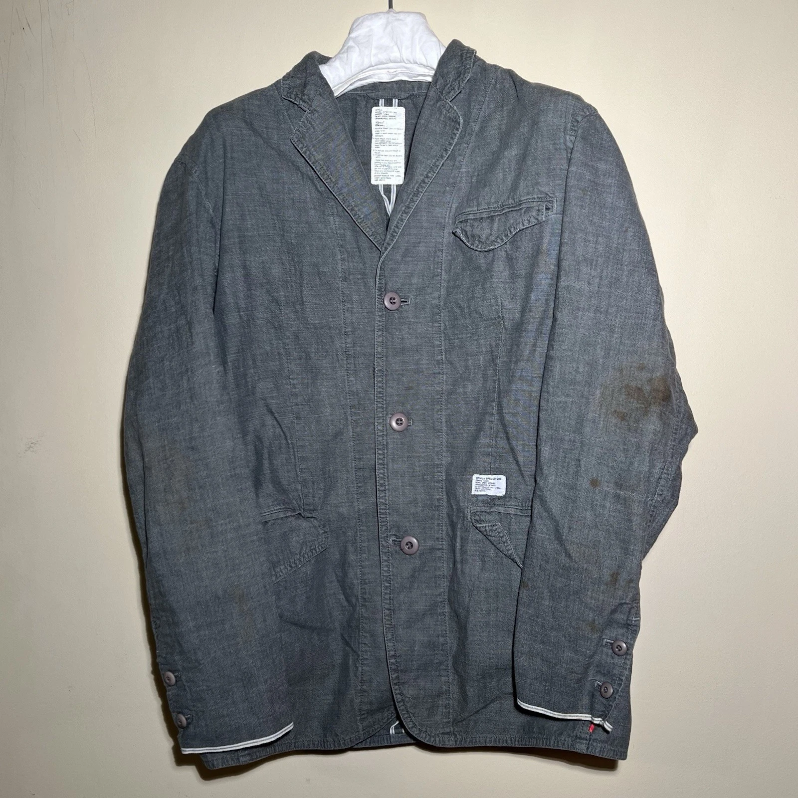 Pre-Owned Wtaps Military Denim Blazer Jacket Navy M