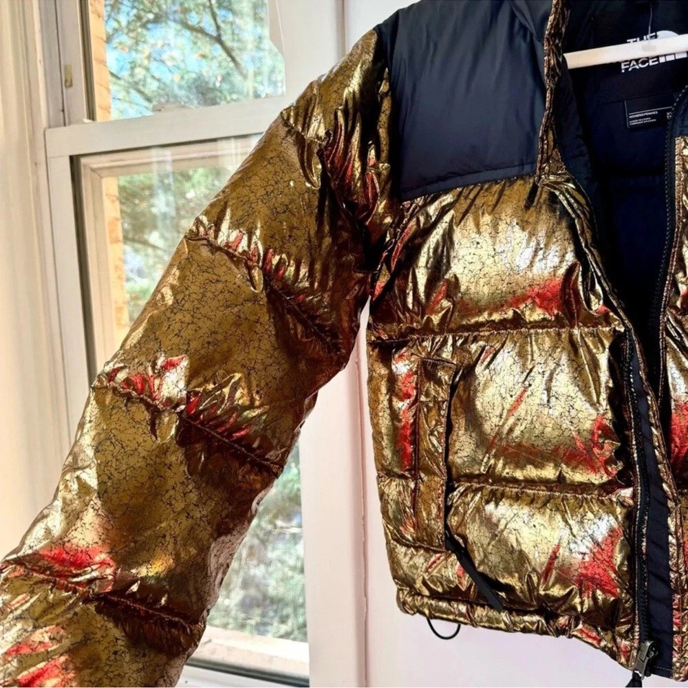 The North Face 1996 Retro Nuptse Puffer Jacket Copper Gold Black XS thumbnail 4