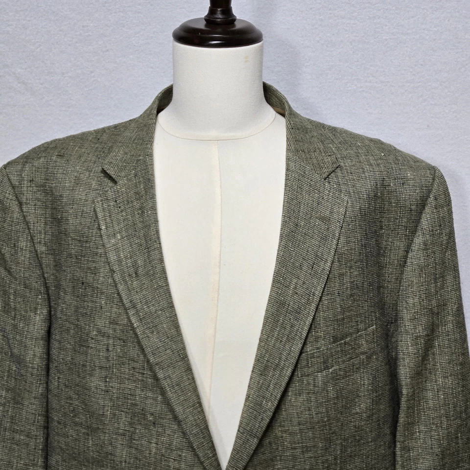 Blazer Orvis Para Hombre Grande Gris Texturizado Mezcla de Lino Abrigo Deportivo Dos Botones Clásico Foto 3 de 4