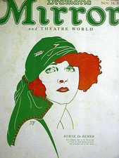 Dramatic Mirror Theater RED HEAD 1921 RUBYE De REMER Cover Art Deco Print Matted