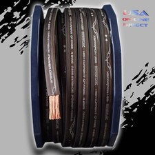 0 Gauge 25ft FLAT BLACK Power Ground OFC Wire Strand Copper Marine Cable 1/0 AWG