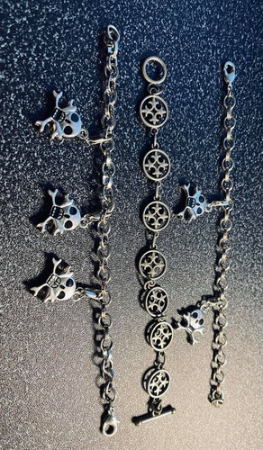 Bracciale catena chiusura aragosta con ciondolo misto set 3 pezzi B10 - Foto 3 di 3