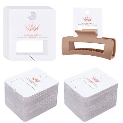 Lesnala 153pcs Hair Clip Display Cards, Strong Hold Jaw Clips PVC Holder Rect...