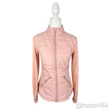 Avalanche Quilted Puffer Jacket Womens Size S Pink Full Zip Athletic NWOT