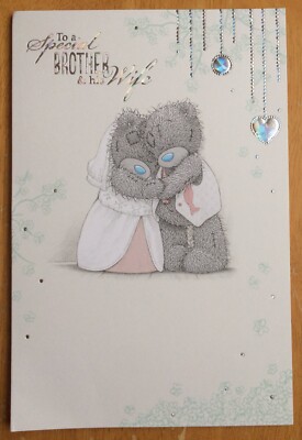 Brother Wife' Me To You Wedding Congratulations Card 9”x6