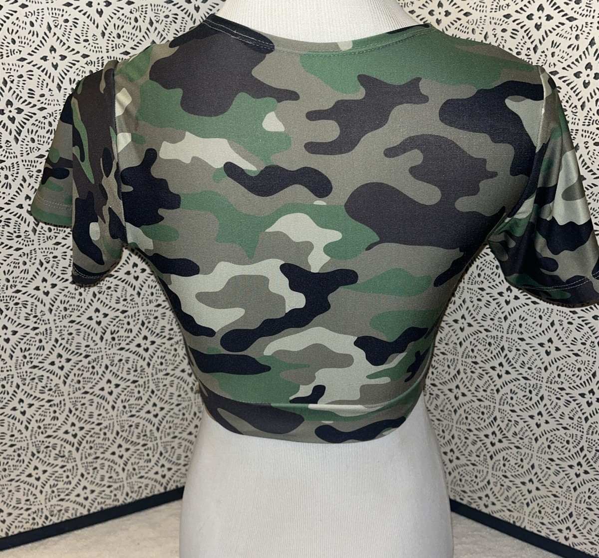 Twin Peaks Size S Small Camo Waitress CropTop Uniforms Costume