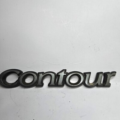 OEM Ford CONTOUR Emblem Badge Nameplate Plastic Script 7'' Chrome Car Part USED