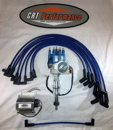 SMALL BLOCK FORD 289-302 BLUE Small HEI Distributor, 60K COIL + 8MM USA WIRES - Picture 1 of 5