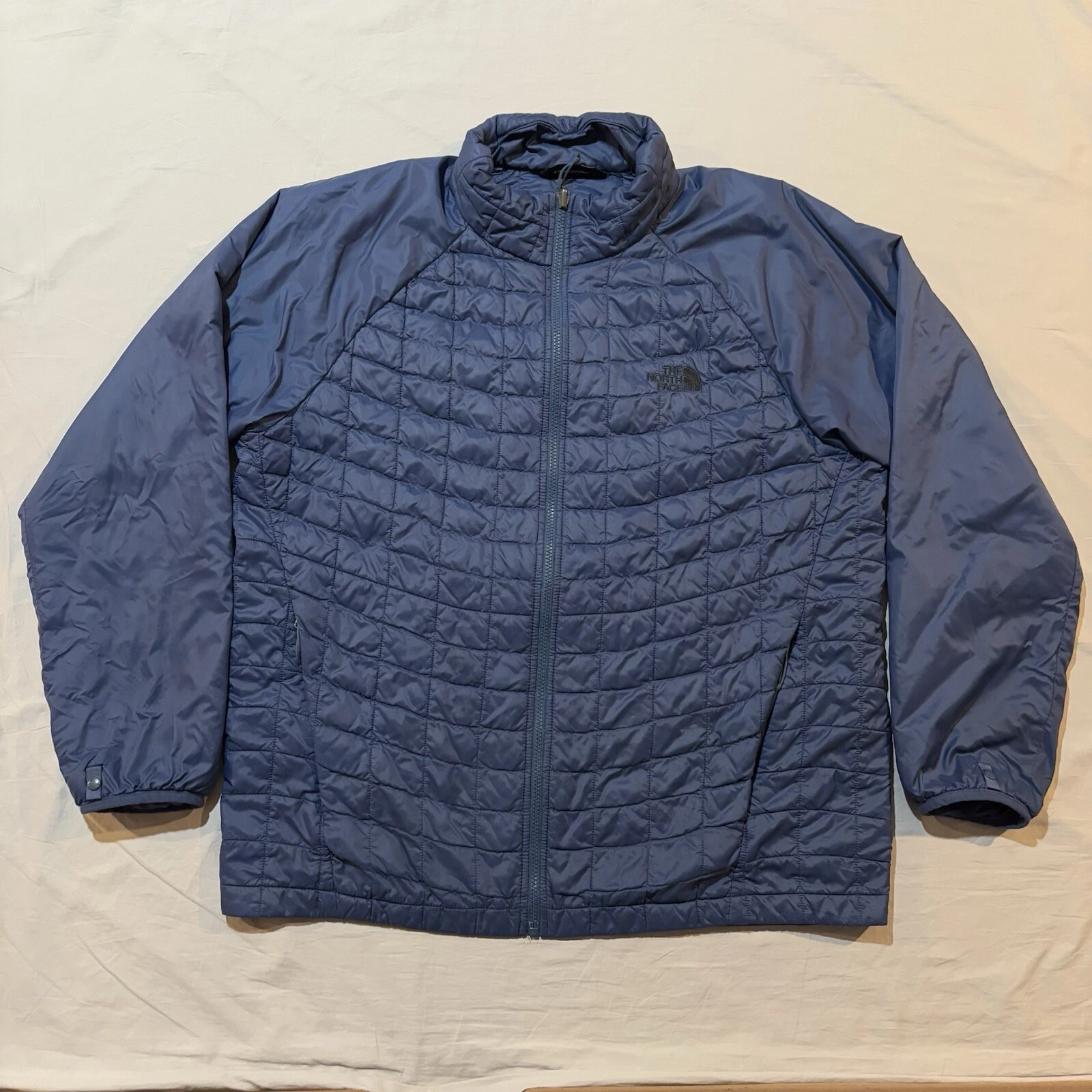 The North Face Men’s XL Thermoball Quilted Puffer Blue Full Zip Jacket READ