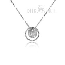 New 925 Sterling Silver Cubic Zirconia Crystal Pendant Necklace Chain