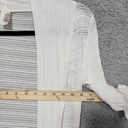 Cárdigan Anthropologie Marfil Ligero Talla Pequeña Bolsillos Frente Abierto Boho - Imagen 5 de 5