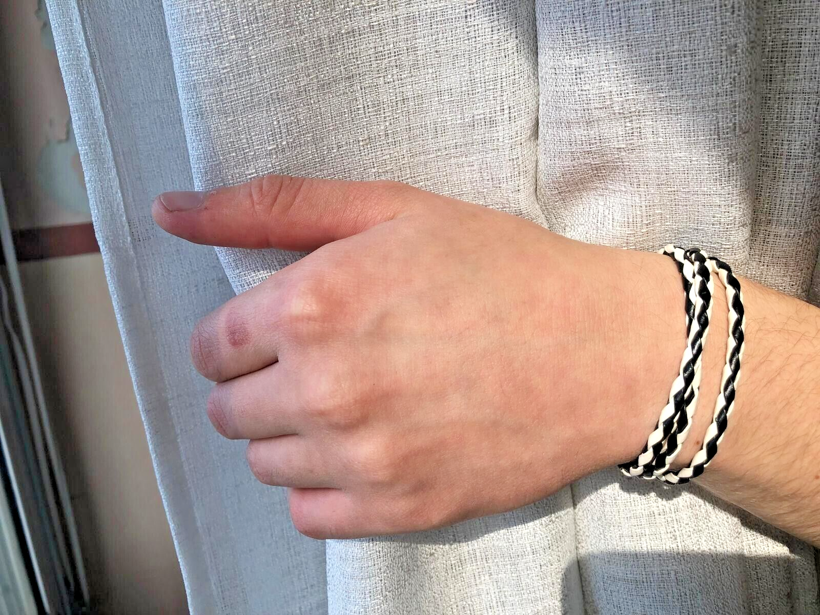 Bracelet for Men Accessories Style Wrap Charm Color Black and White Gift