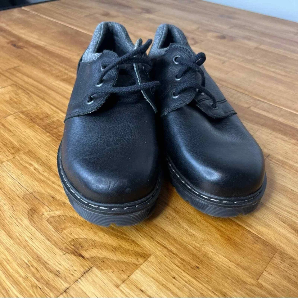 Dr. Martens Black Leather 3 Eye Lace Up Oxford Shoes Size Boys 3 - Image 2 of 4