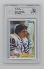 Dan Hampton 1981 Topps #316 RC Signed w/HOF 2002 Beckett BGS BAS Auto Bears