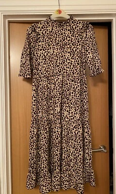New Look Animal / Leopard Print Tiered Dress size 6 Petite - Image 1 of 4