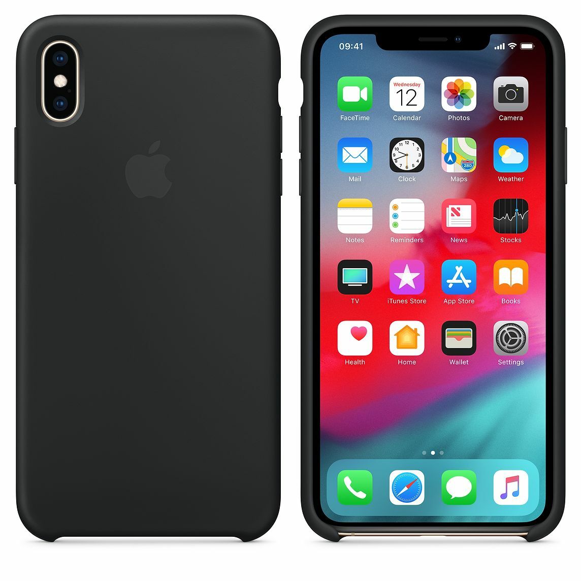 Genuine Official Apple iPhone XS Max Black Silicone Case - MRWE2ZM