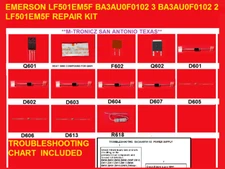 EMERSON BA3AU0F01 02 2 / BA3AU0F01 02 3 REPAIR KIT  + TROUBLESHOOTING CHART 