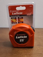 Crescent Lufkin 1" x 25' Hi-Viz� Orange Yellow Clad Power Return Tape Measure -
