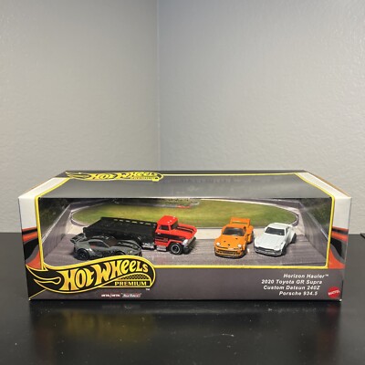 Hot Wheels Premium Car Culture Horizon Hauler 4 Car Pack Supra 240z Porsche 934
