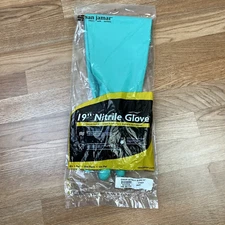 San Jamar 19" Nitrile Dishwashing Gloves Size Medium Green 19NU One Pair NEW