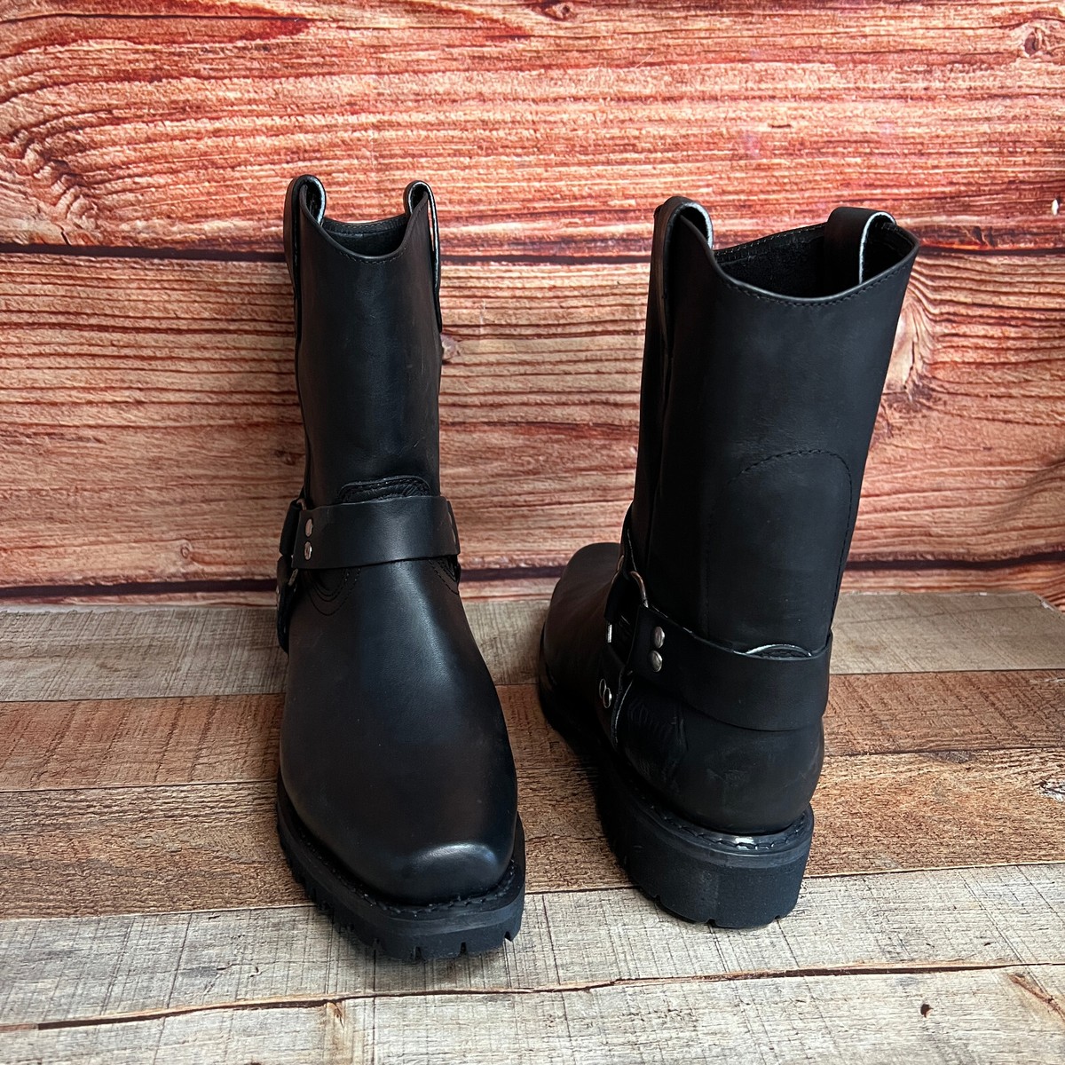Black Leather Harness Motorcycle Boots - Unbranded Milwaukee Leather MBL9346 Women main image 3
