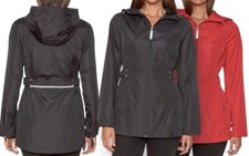 Ladies Rain Coat Hooded Parka In A Pocket Windbreaker Water Resistant Jacket 442