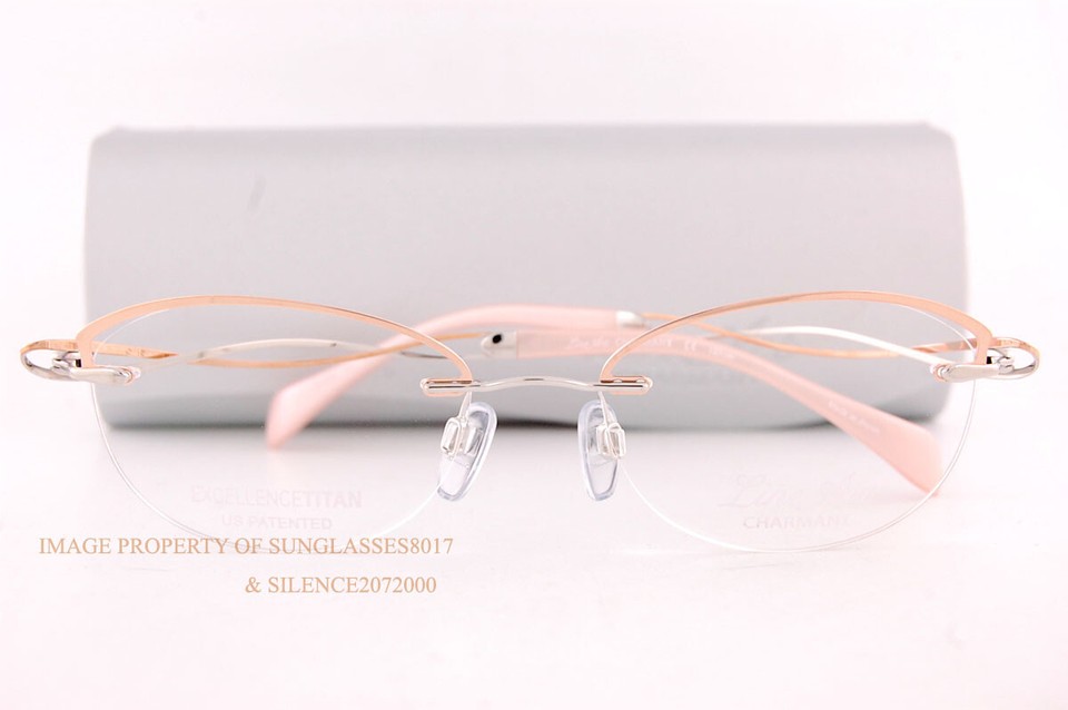 New CHARMANT Eyeglass Frames Titanium Line Art XL 2160 RG Roe Gold For