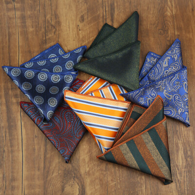 Silk Pasiley Men's Vintage Square Pocket Suit Accessories Business Handkerchief