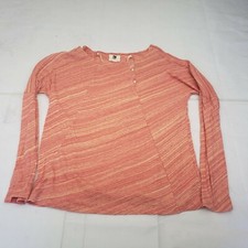Womens QSW Quiksilver Collection Orange Stripped Long Sleeve Shirt Size S B5-83