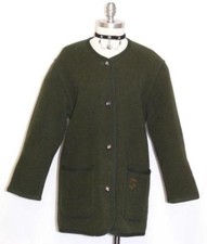 GREEN WOOL German Women Hunting Winter Dress JACKET Sweater Over Coat 36 10 M