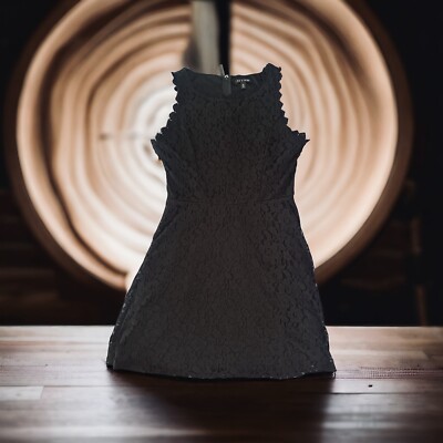 Women’s Medium Zip Up Black Dress As U Wish Floral Design With Inside  Lining C08