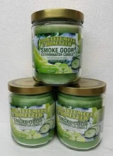 Smoke Odor Exterminator 13oz Jar Candles Cool Cucumber & Honeydew (Pack of 3)