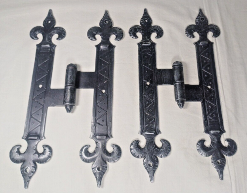 2 Magnificent Cruiser Bands - Furniture Hinges - Black - Wrought Iron - Anticoptic - Picture 1 of 2