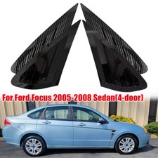 For Ford Focus Sedan 2005-2008 2pcs Blackcarbon Rear Window Louver Cover Trims