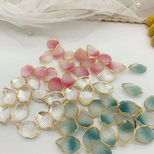 100pcs DIY Acrylic Flower Pendants Petal Charms Resin Hairpin Jewelry Accessory - Picture 6 of 12