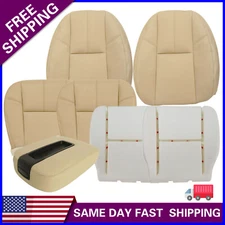 Fits 2007-2014 Chevy Suburban Driver&Passenger Bottom+Top Seat Cover Foam Tan