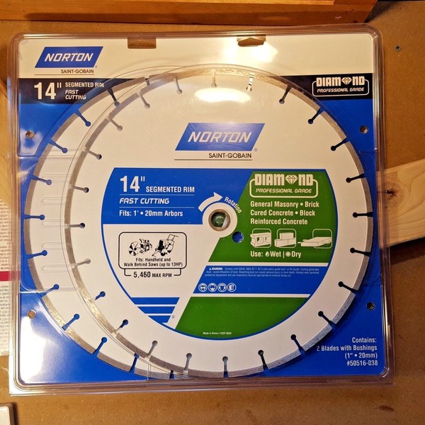 Norton 2 Pack 14 In Wet Or Dry Cut Segmented Diamond Circular Saw Norton 2 Pack 14 In Wet Or Dry Cut Segmented Diamond Circular Saw Blade Ebay